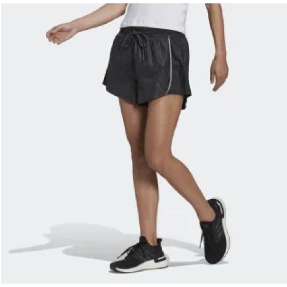 Adidas X Karlie Kloss Graphic  Running Shorts  Women's sz XL Black  HB1432